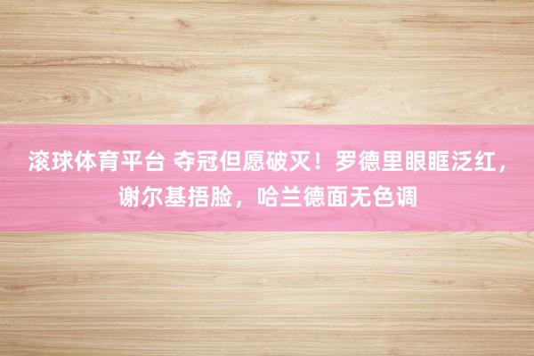 滚球体育平台 夺冠但愿破灭！罗德里眼眶泛红，谢尔基捂脸，哈兰德面无色调