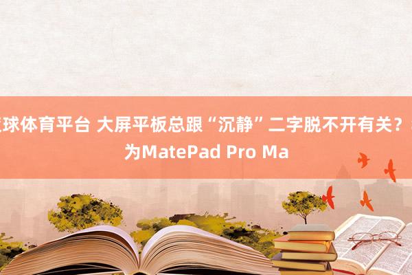 滚球体育平台 大屏平板总跟“沉静”二字脱不开有关？华为MatePad Pro Ma