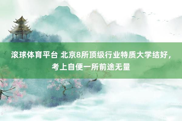 滚球体育平台 北京8所顶级行业特质大学结好，考上自便一所前途无量