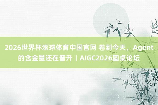 2026世界杯滚球体育中国官网 卷到今天，Agent的含金量还在晋升丨AIGC2026圆桌论坛