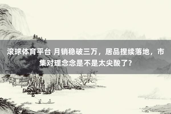 滚球体育平台 月销稳破三万，居品捏续落地，市集对理念念是不是太尖酸了？