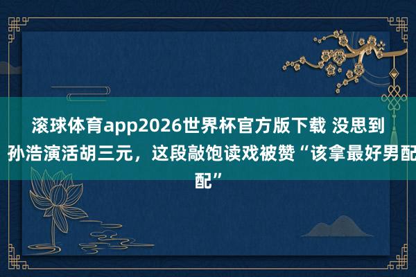 滚球体育app2026世界杯官方版下载 没思到！孙浩演活胡三元，这段敲饱读戏被赞“该拿最好男配”