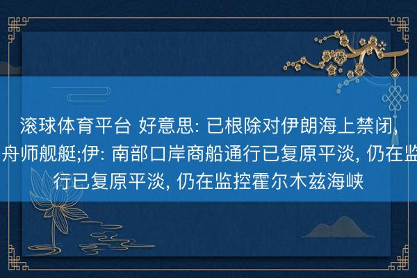 滚球体育平台 好意思: 已根除对伊朗海上禁闭， 但仍将持续部署舟师舰艇;伊: 南部口岸商船通行已复原平淡， 仍在监控霍尔木兹海峡