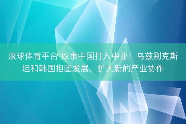 滚球体育平台 奴隶中国打入中亚!乌兹别克斯坦和韩国抱团发展,扩大新的产业协作